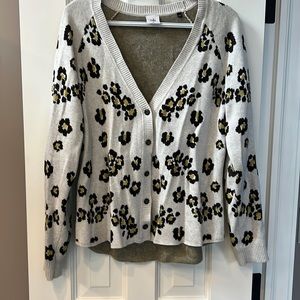 Cabi cheetah cardigan sweater